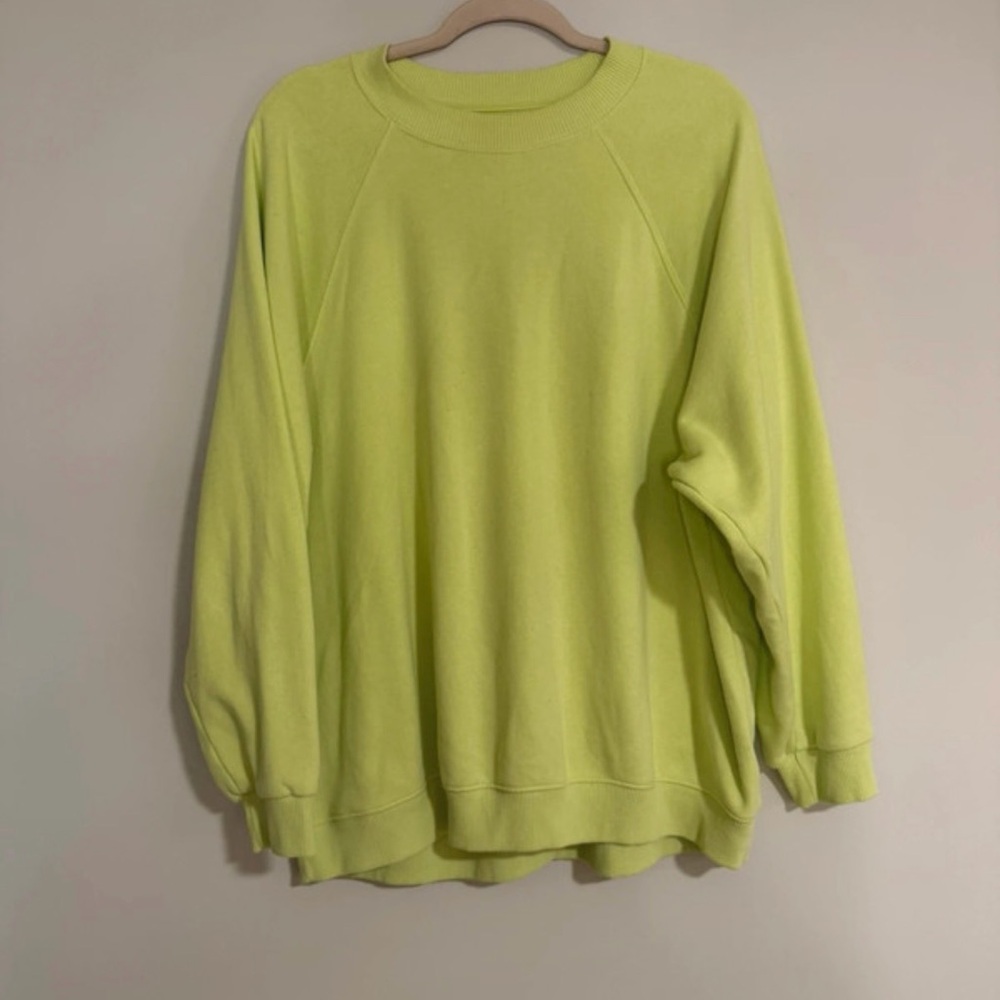 American Eagle Outfitters Neon Lime Crewneck Jegging Fit Sweatshirt